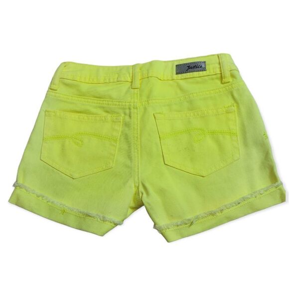 Justice florescent yellow shorts 12S - Picture 2 of 3